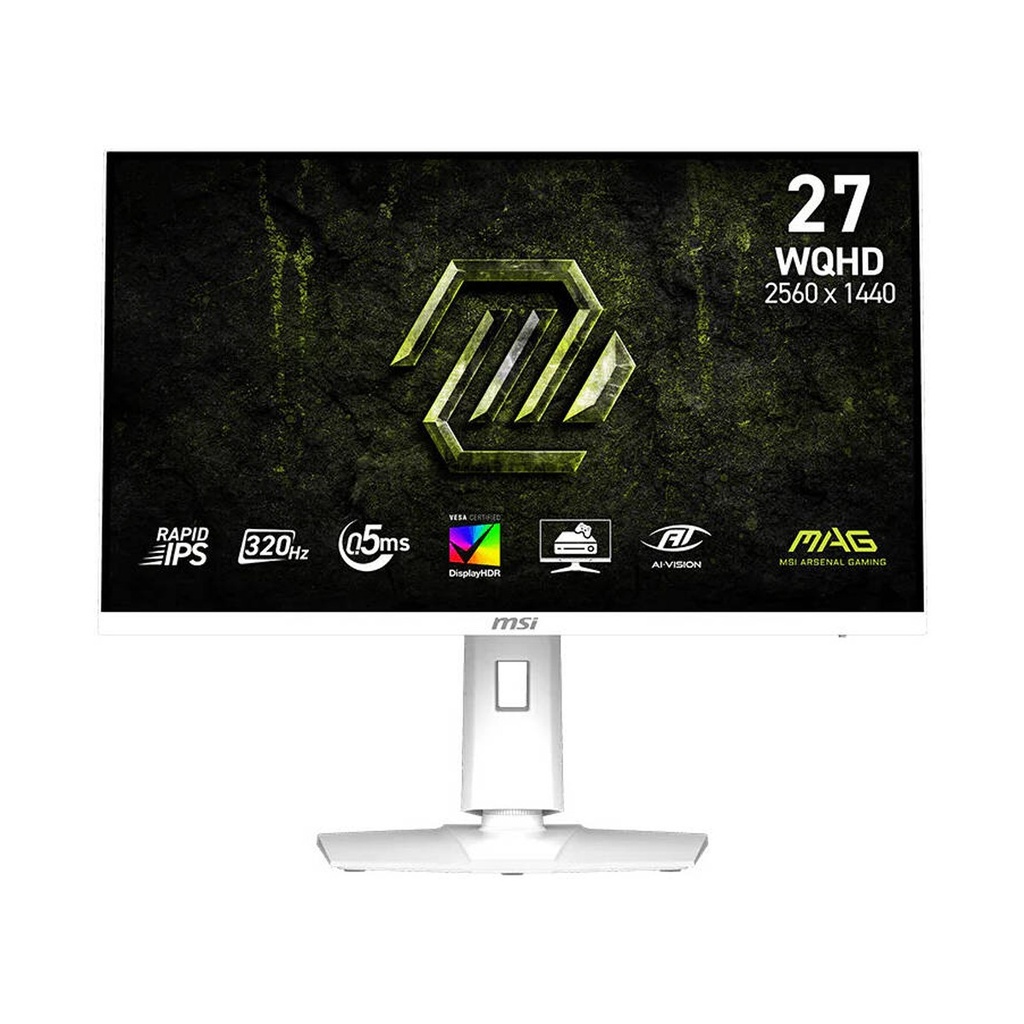 [NS032757] MSI MAG 274QRFW X32 27" 2K WQHD Rapid IPS 320Hz 0.5ms HDMI 2.1 AMD FreeSync Premium & NVIDIA G-Sync Gaming Monitor -White