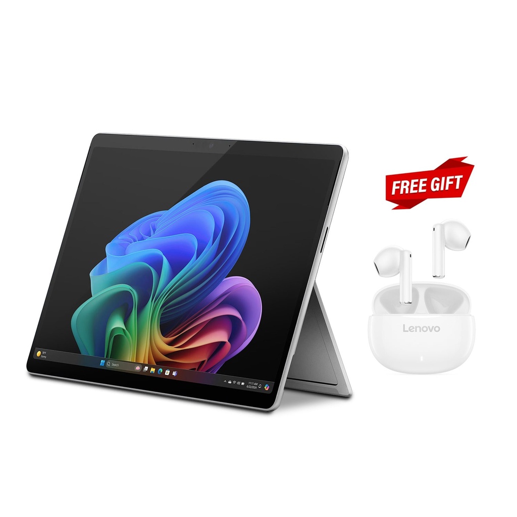 [NS029885] MicroSoft Surface Pro 11th Edition Intel Core Ultra 7-266V 16GB Ram 512GB SSD (Win 11 Pro) - Platinum + Free Gift Lenovo E310 True Wireless Stereo Earbuds