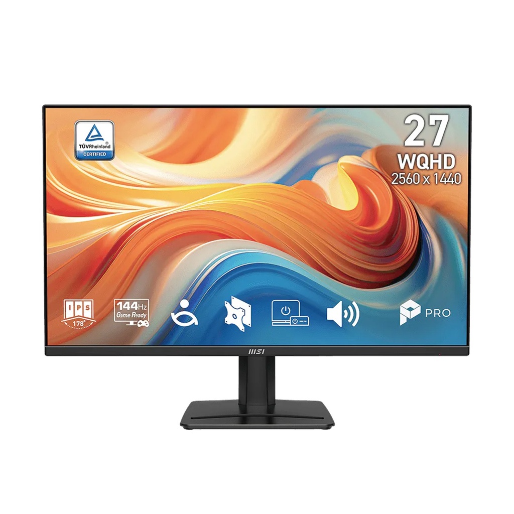MSI PRO MP275Q E14 27" 2K WQHD IPS 144Hz 1ms HDR Ready With AMD FreeSync™ Professional Business Monitor