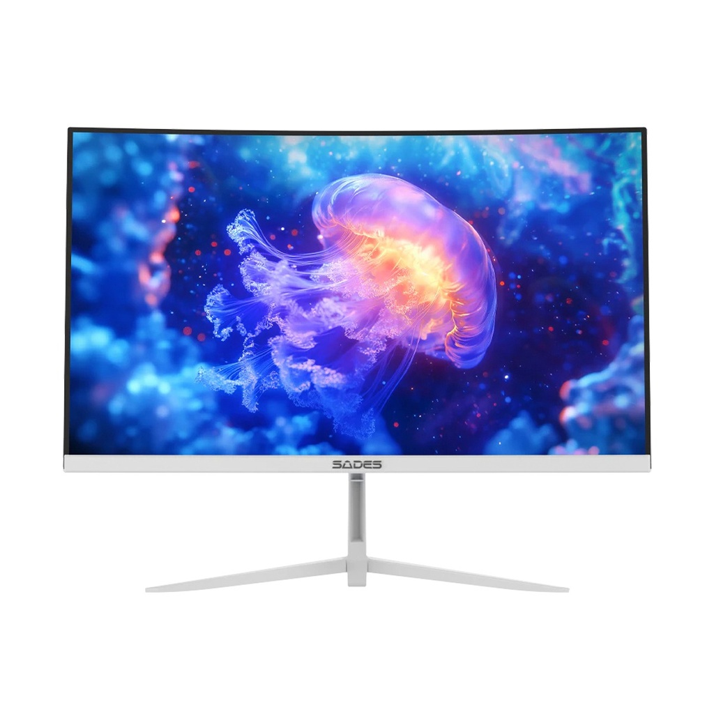 Sades NC-Pelagia 24" VA Panel FHD 200Hz, 0.5ms, HDMI 2.1 Curved Gaming Monitor -White
