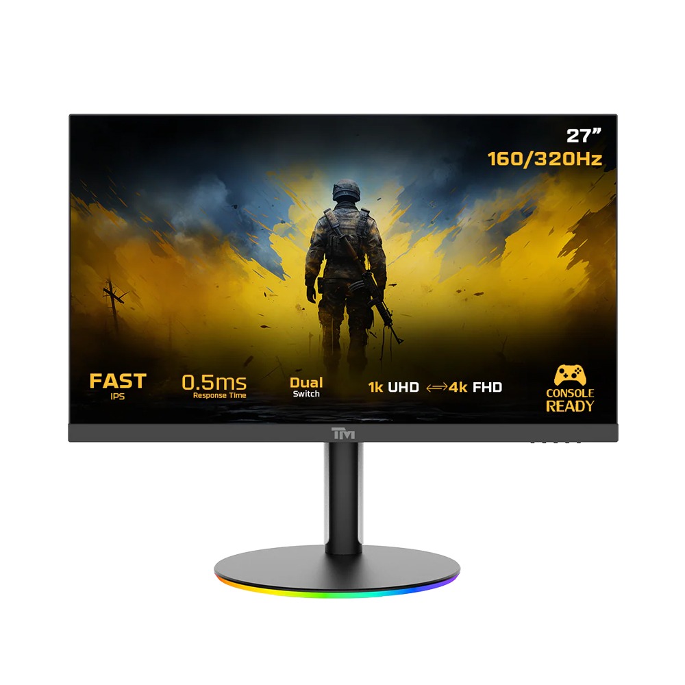 [NS032689] Twisted Minds Dual Switch Gaming Monitor TMDX27B 27" FHD, 4K 160 / FHD 320Hz, MPRT 0.5ms, HDMI 2.1, Fast IPS (Support PS5) -Black