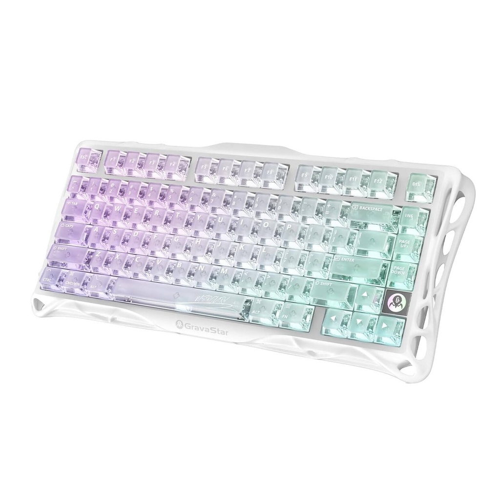 [NS031636] GravaStar Mercury K1 Lite 75% Wireless Mechannical Gaming Keyboard For Windows XP & Above/Mac - Crystal Aurora