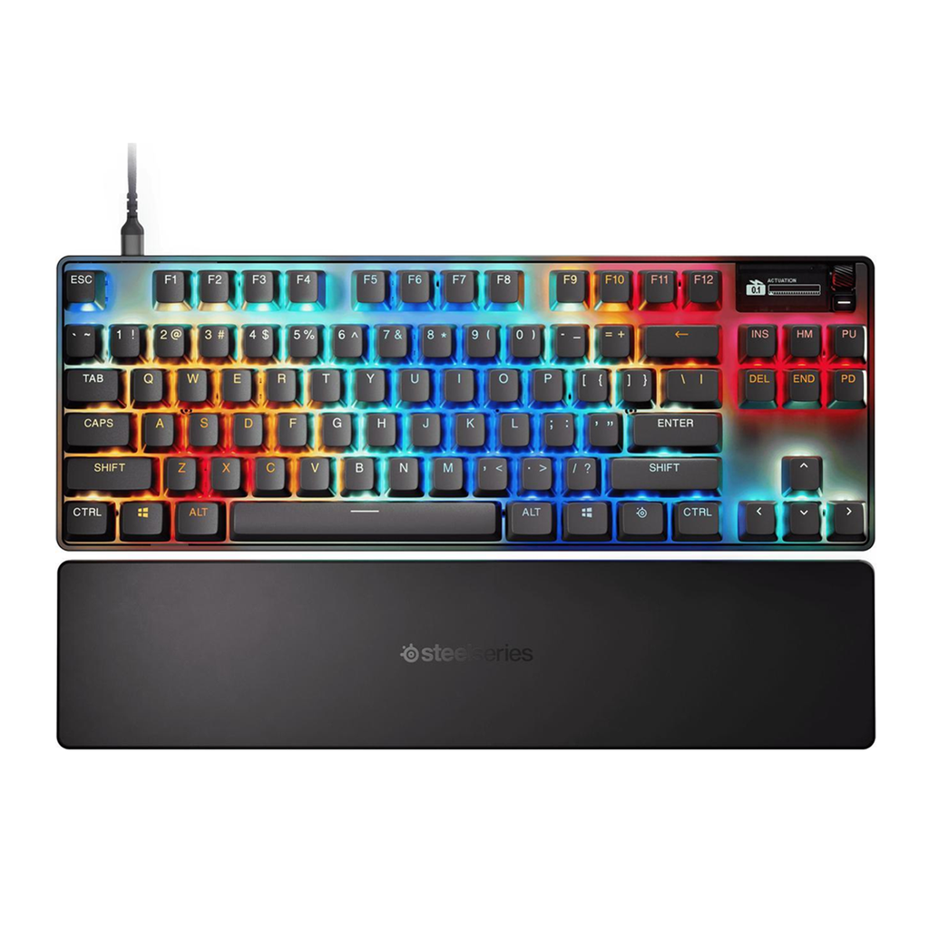 [NS026913] SteelSeries Apex Pro Esports TKL Gen 3 Mechanical Wired Gaming Keyboard, Omnipoint 3.0 Smarter GG QuickSet, Dynamic Per-Key RGB Illumination, OLED Smart Display, Magnetic Wrist Rest, For PC/PS5 & Xbox