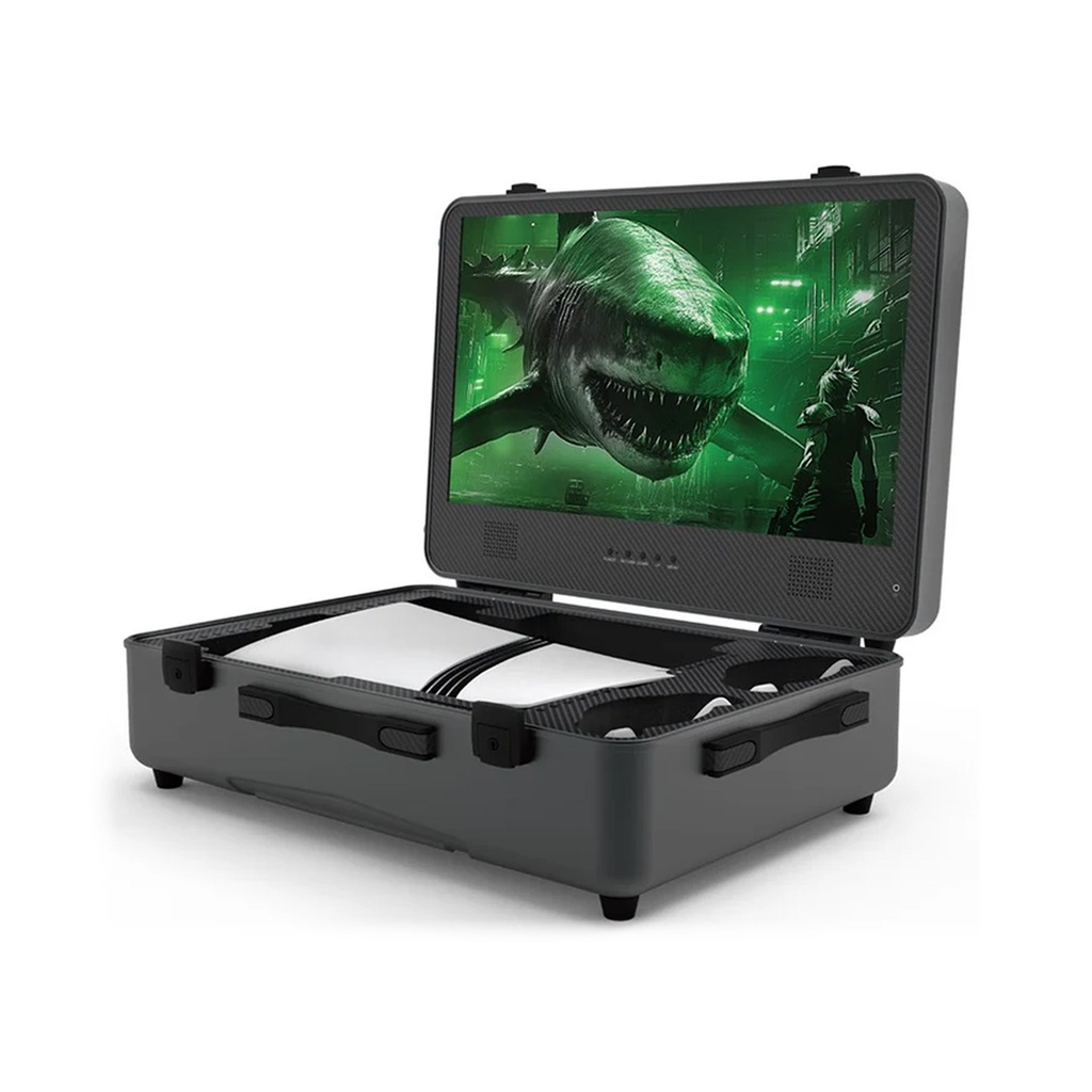 [NS028696] SHARX QUEST Gaming Suitcase (PQ-24Q165I) 24” QHD Monitor (2560x1440), IPS, 165Hz, 1ms, HDMI 2.1 & USB-C, Dual 7W Speakers with YAMAHA Amplifier, Aluminum Case, Portable Design, Compatible with XboxS and all PS5 versions (Digital, Slim, PS5 Pro)