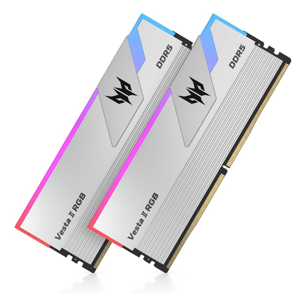 [NS031932] Acer Predator Vesta II RGB 32GB (2x16GB) DDR5 6000MHz CL32 Desktop Memory Kit -Silver