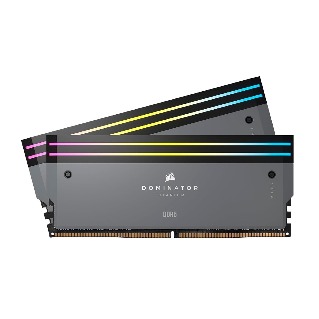 [NS028702] CORSAIR DOMINATOR® TITANIUM RGB 64GB (2x32GB) DDR5 DRAM 6000MT/s CL30 AMD EXPO & Intel XMP Memory Kit — Grey