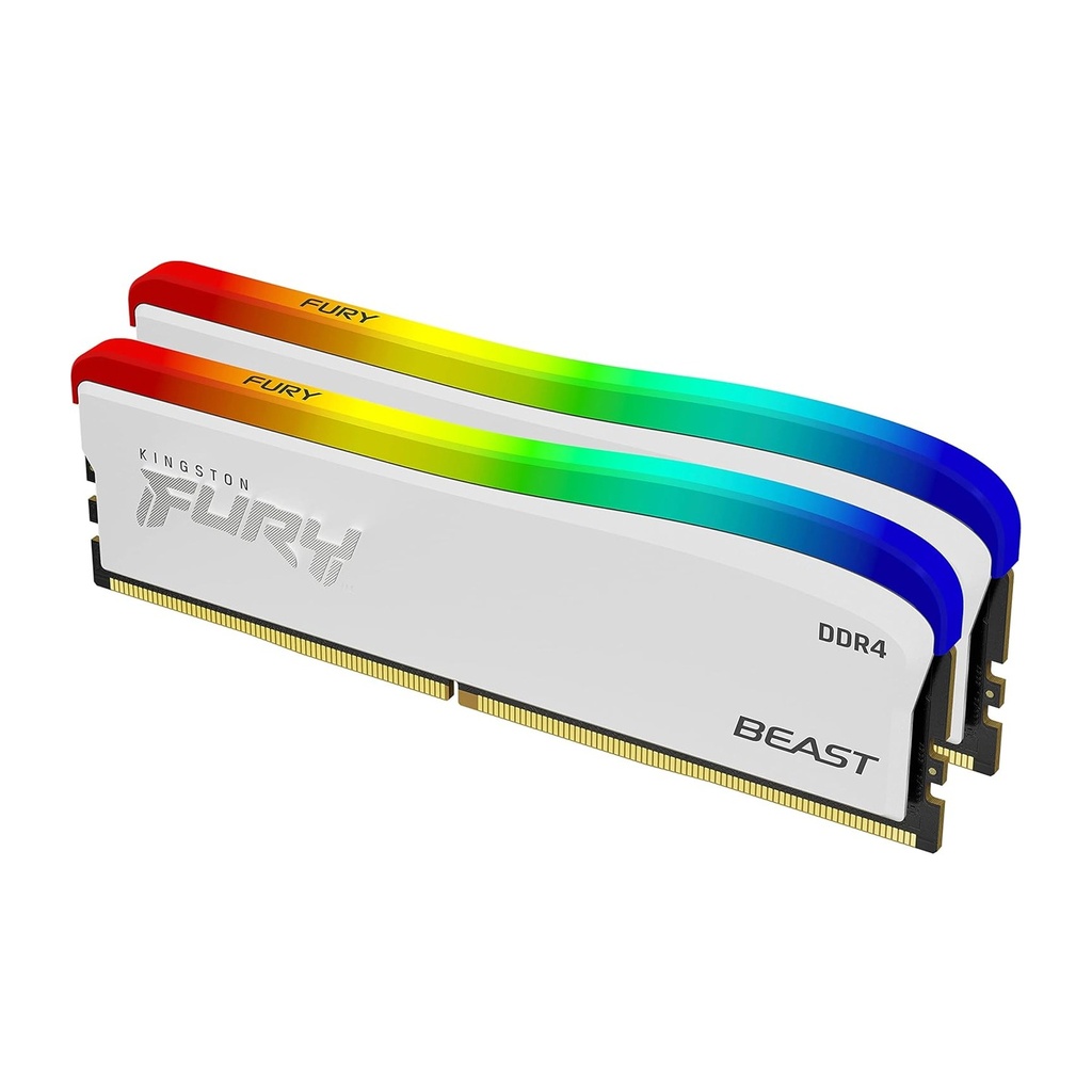 [NS016407] Kingston Fury Beast RGB 16GB (2x8GB) DDR4 3600MT/S Memory Kit - White