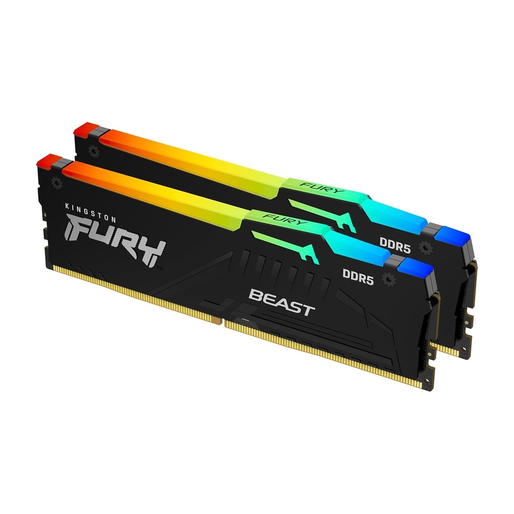 [NS029073] Kingston Fury Beast RGB 64GB (2x32GB) DDR5 6000MHz CL30 Memory Kit - Black