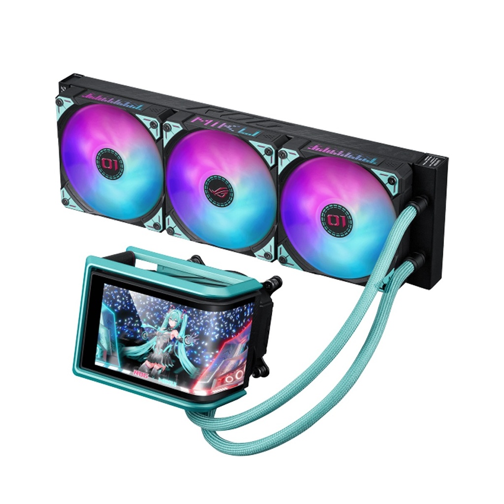 [NS031332] Asus Rog Ryuo IV 360 ARGB Hatsune Miku Edition CPU Liquid Cooler - Black