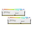 Kingston Fury Beast White RGB 32GB (2x16GB) 6000MT/s DDR5 CL30 DIMM Desktop Gaming Memory Kit of 2 AMD Expo/Intel XMP, White | KF560C30BWEAK2-32