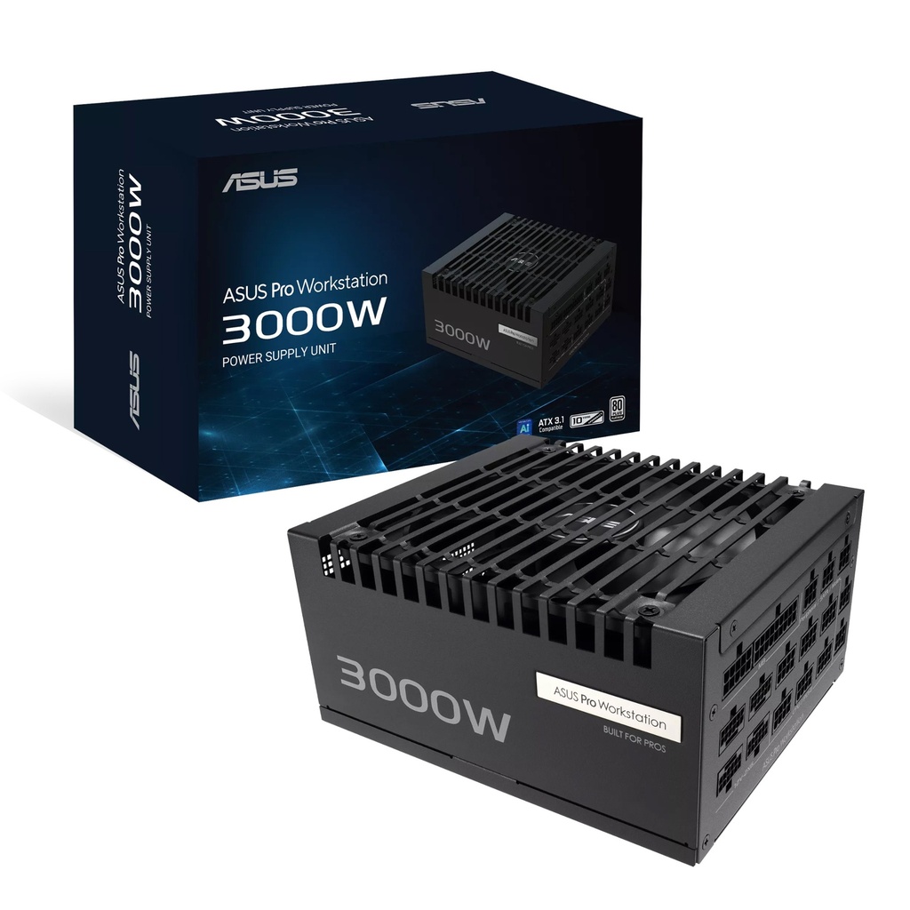 [NS032339] ASUS Pro WS 3000W 80 PLUS Platinum PSU Supports up to Four 5090 ATX 3.1 Compatible, PCIe 5.1