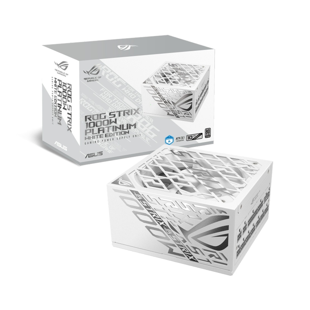 [NS028900] Asus Rog Strix 80PLUS Platinum White Edition 1000W ATX 3.1 Compatible Gaming Power Supply