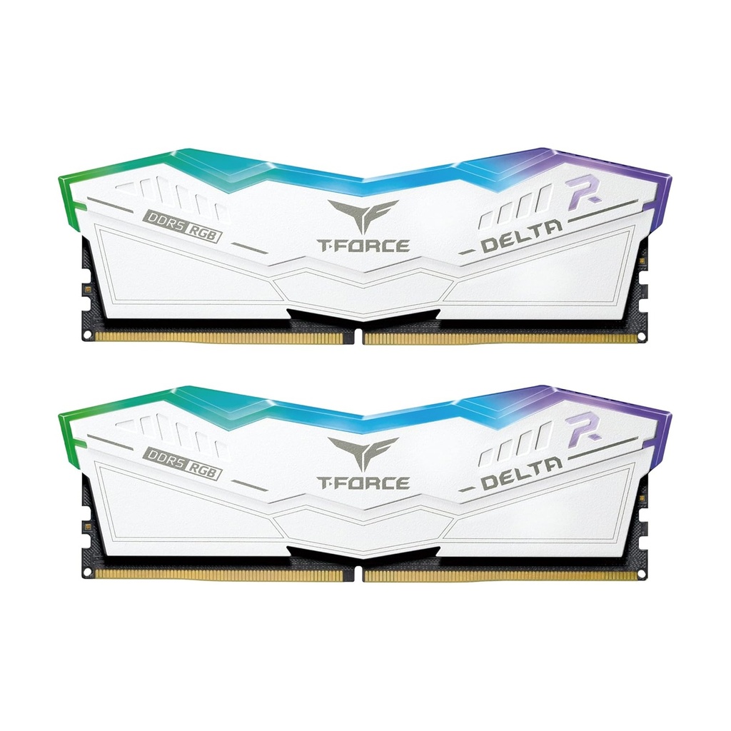 [NS015021] TeamGroup T-Force DELTA RGB 64GB (2x32GB) DDR5 6000MHz CL38 Memory Kit - White