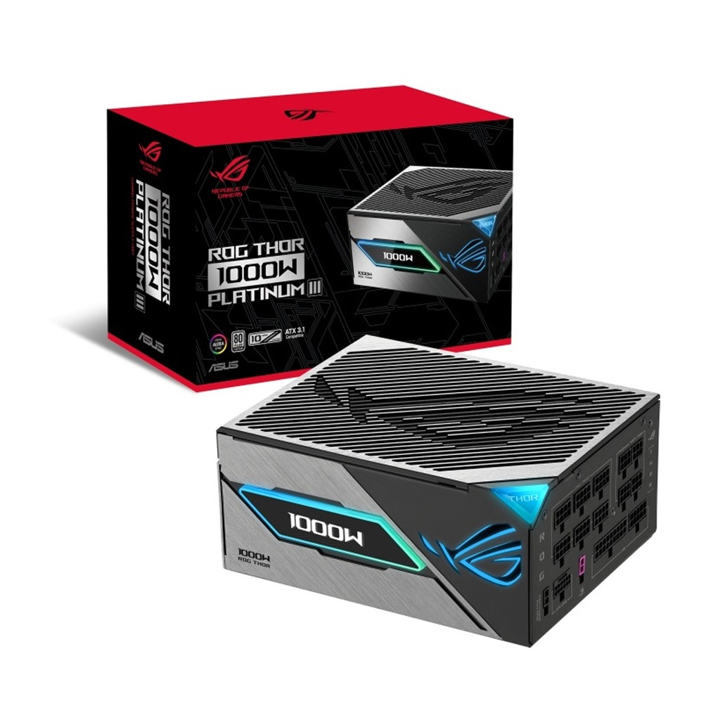 Asus ROG Thor 80PLUS PLATINUM III 1000W ATX 3.1 Compatible, Magnetic OLED Display, Gaming Power Supply