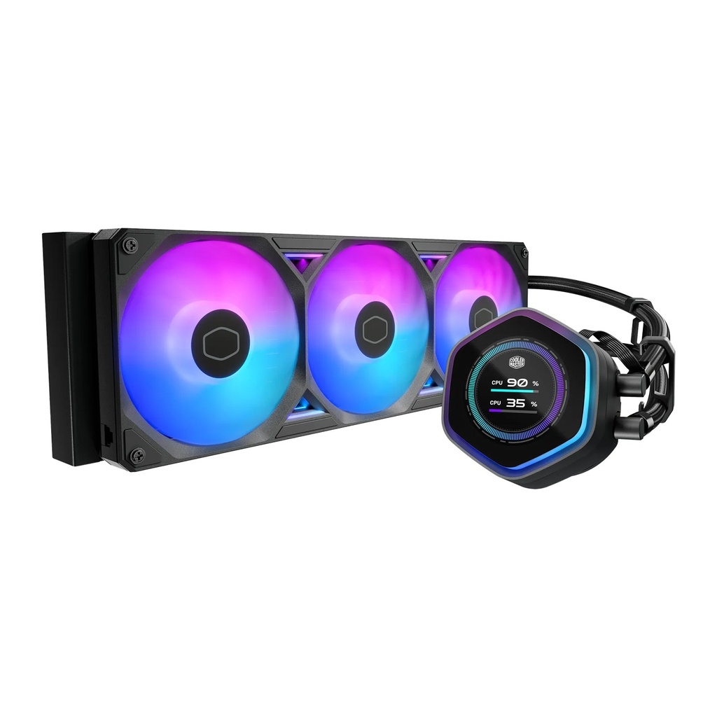 [NS032463] Cooler Master MasterLiquid Atmos II 360 LCD ARGB CPU Liquid Cooler -Black