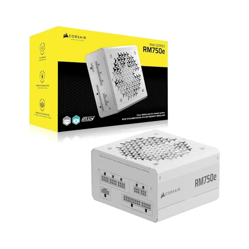 [NS031250] CORSAIR RMe Series RM750e Fully Modular Low-Noise ATX Power Supply - White