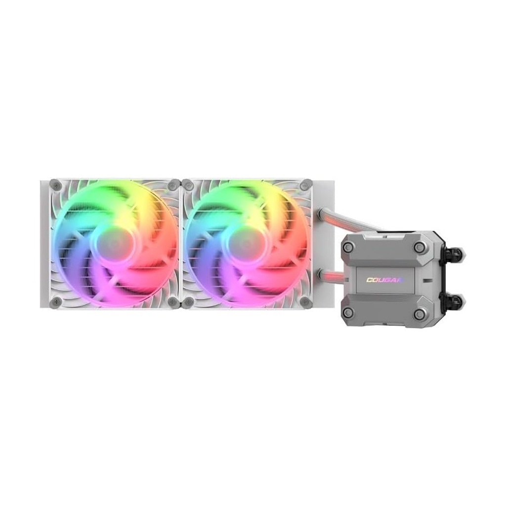 [NS029516] Cougar Poseidon Ultra ARGB 240MM All-In-One CPU Liquid Cooler with Improved Cooling and Quiet Performance - White