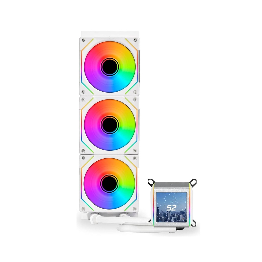 Lian Li Galahad II LCD Sl-Inf 360mm ARGB Liquid CPU Cooler With 2.88" IPS LCD Screen - White