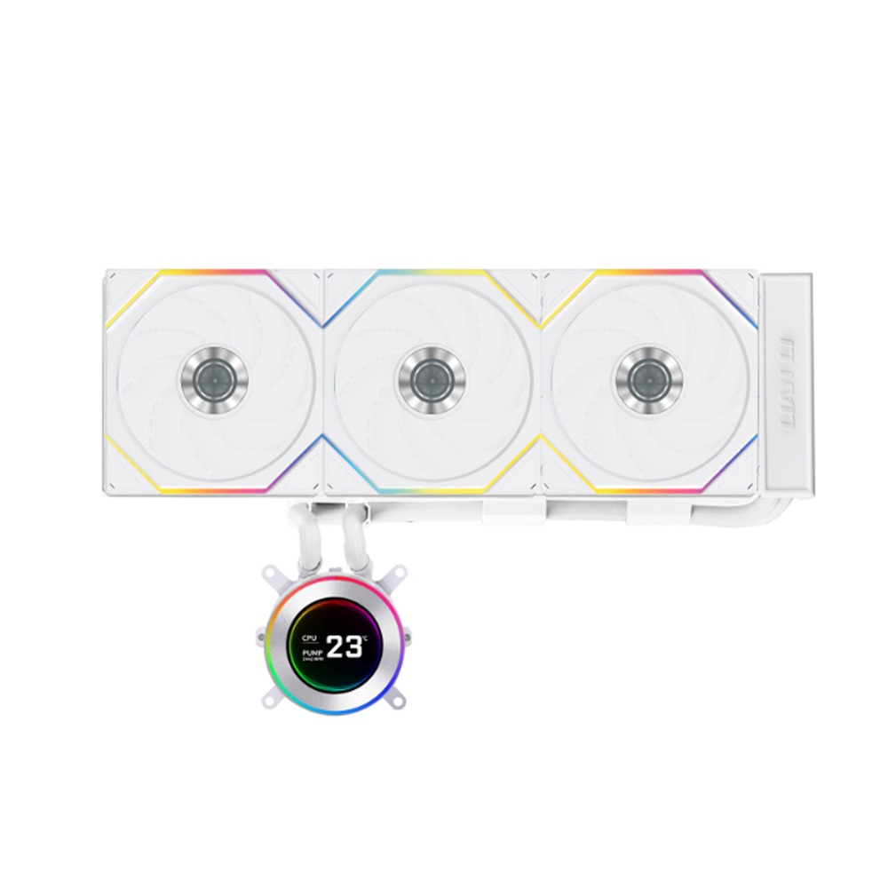 [NS030526] Lian Li Hydro-Shift II LCD-C 360TL Liquid CPU Cooler with TL Wireless Fans, 2.1" IPS LCD Screen - White