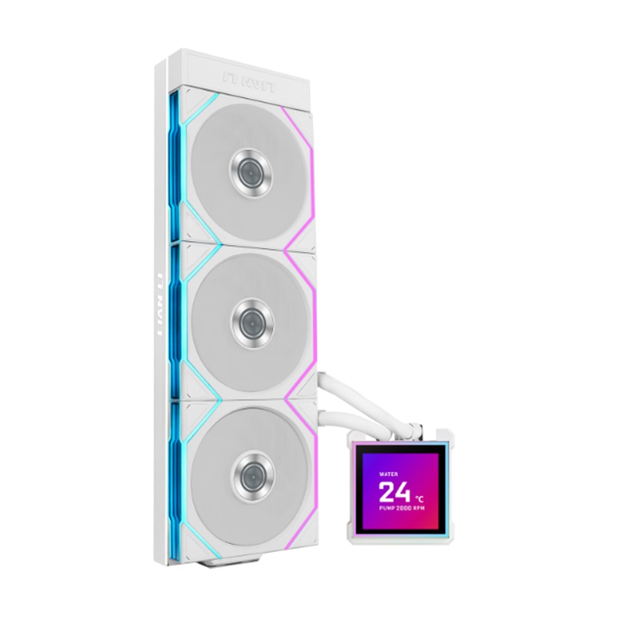 [NS032574] LIAN LI Hydro-Shift II LCD-S 360TL Liquid CPU Cooler with TL Wireless Fans, 3.4" IPS LCD Screen - White