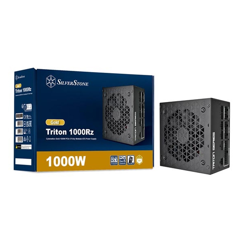 Silver Stone Triton 1000Rz Cybenetics Gold Fully Modular ATX 3.1 PCIe Gen5 1000W Power Supply - Black
