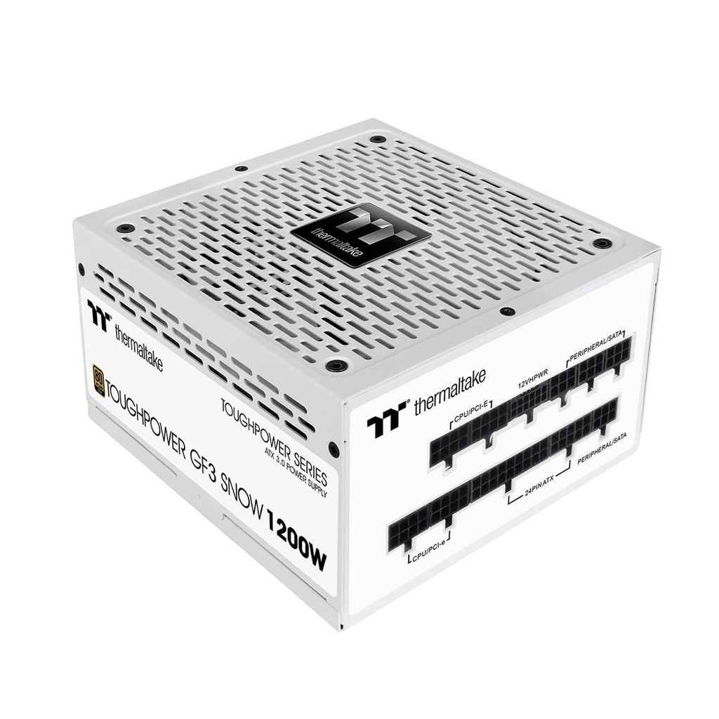 [NS027878] Thermaltake TOUGHPOWER GF3 Snow 80PLUS GOLD Fully Modular PCIe Gen 5 Ready ATX 3.0 1200W Power Supply - White