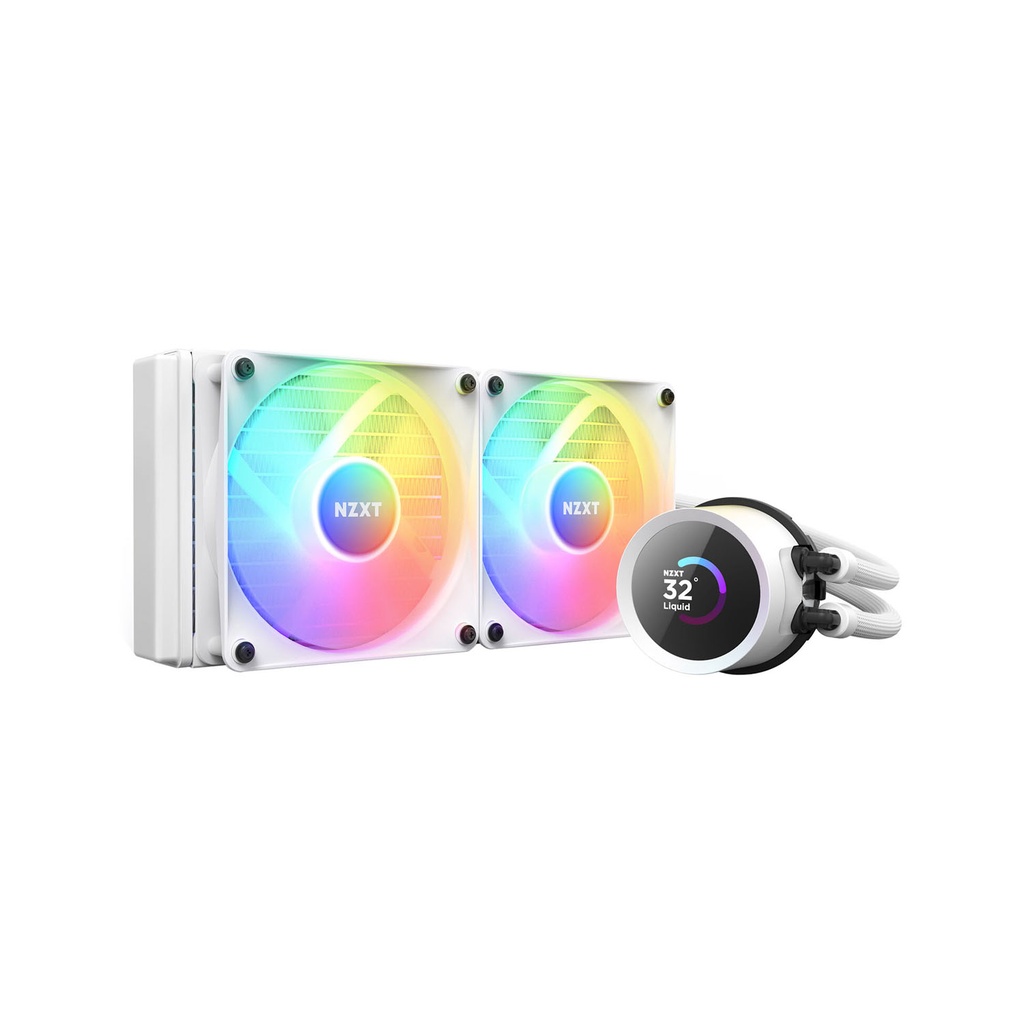 [NS011251] NZXT Kraken 240 RGB 240mm Liquid CPU Cooler with LCD Display - White