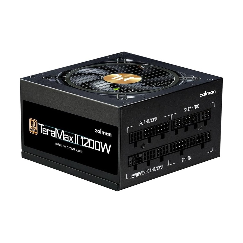 Zalman Tera Max II 1200W 80 Plus Gold ATX 3.0 PCIe 5.0 Power Supply - Black