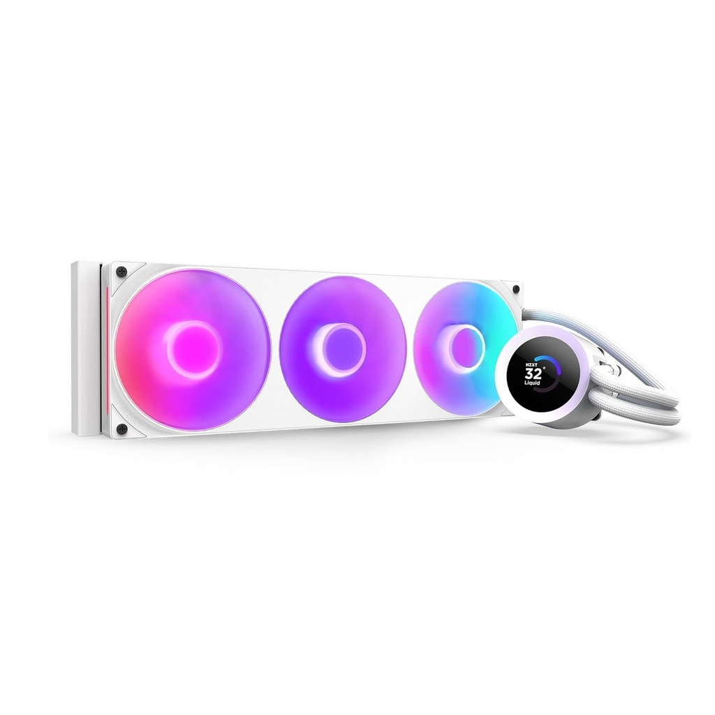 NZXT Kraken Plus 360mm Liquid Cooler With 1.54" LCD Display - White