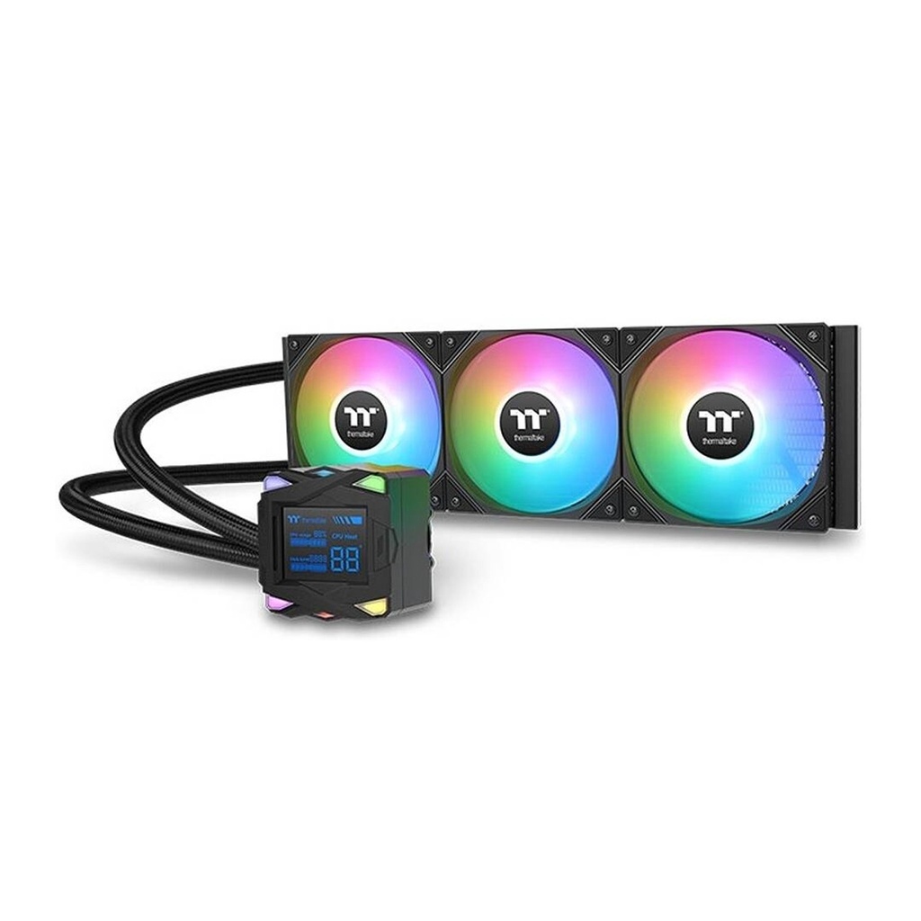 [NS029800] Thermaltake LA360-S ARGB AIO Liquid CPU Cooler, 2.4" Segment LCD Display, 360mm Radiator - Black