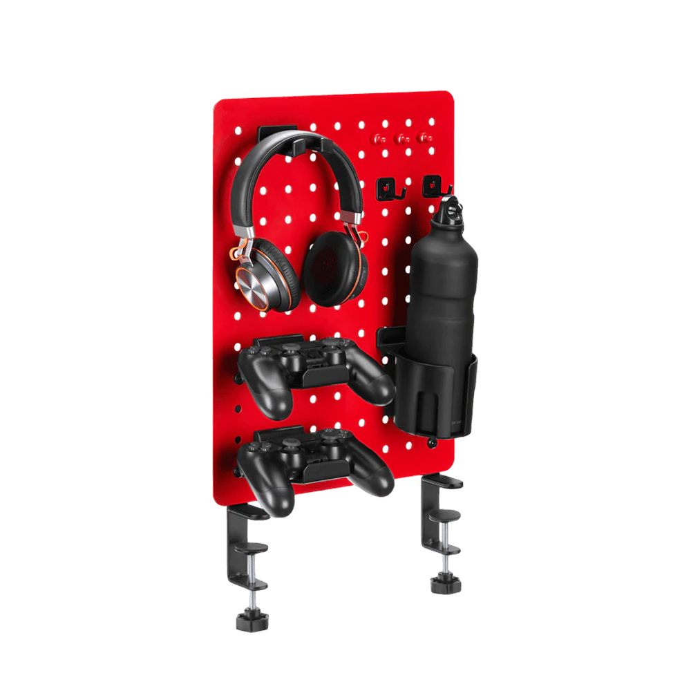Twisted Minds Gaming Clamp Mount Pegboard - Red