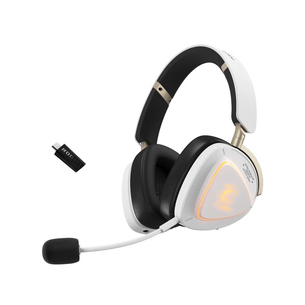 Asus ROG Delta II-KJP KOJIMA SpeedNova Tri-Mode Wireless/BT/3.5mm Gaming Headset For PC/PS5/PS4/Xbox/Switch/Smart Phones & Smart Devices- White