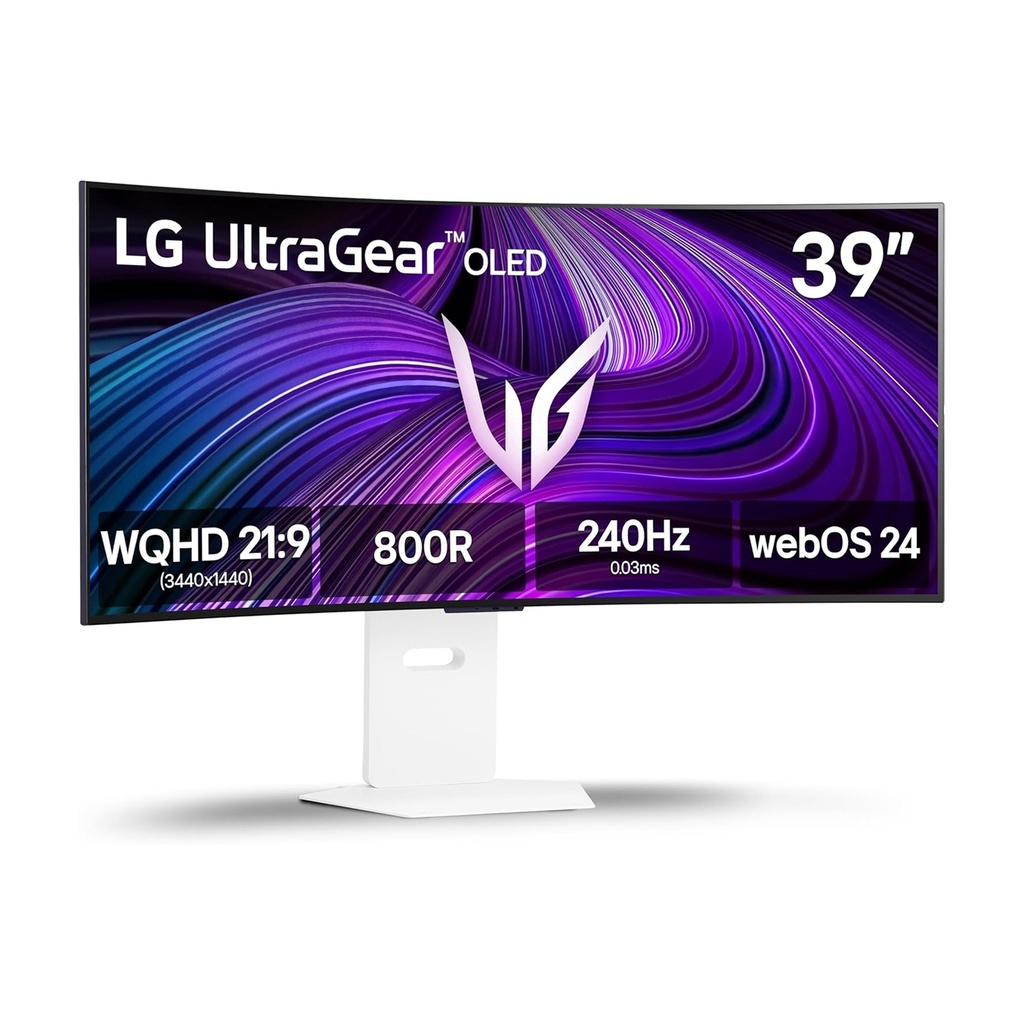 LG 39GX90SA-W UltraGear 39" OLED WQHD 240Hz 0.03ms G-Sync Compatible 800R Curved Gaming Monitor with webOS
