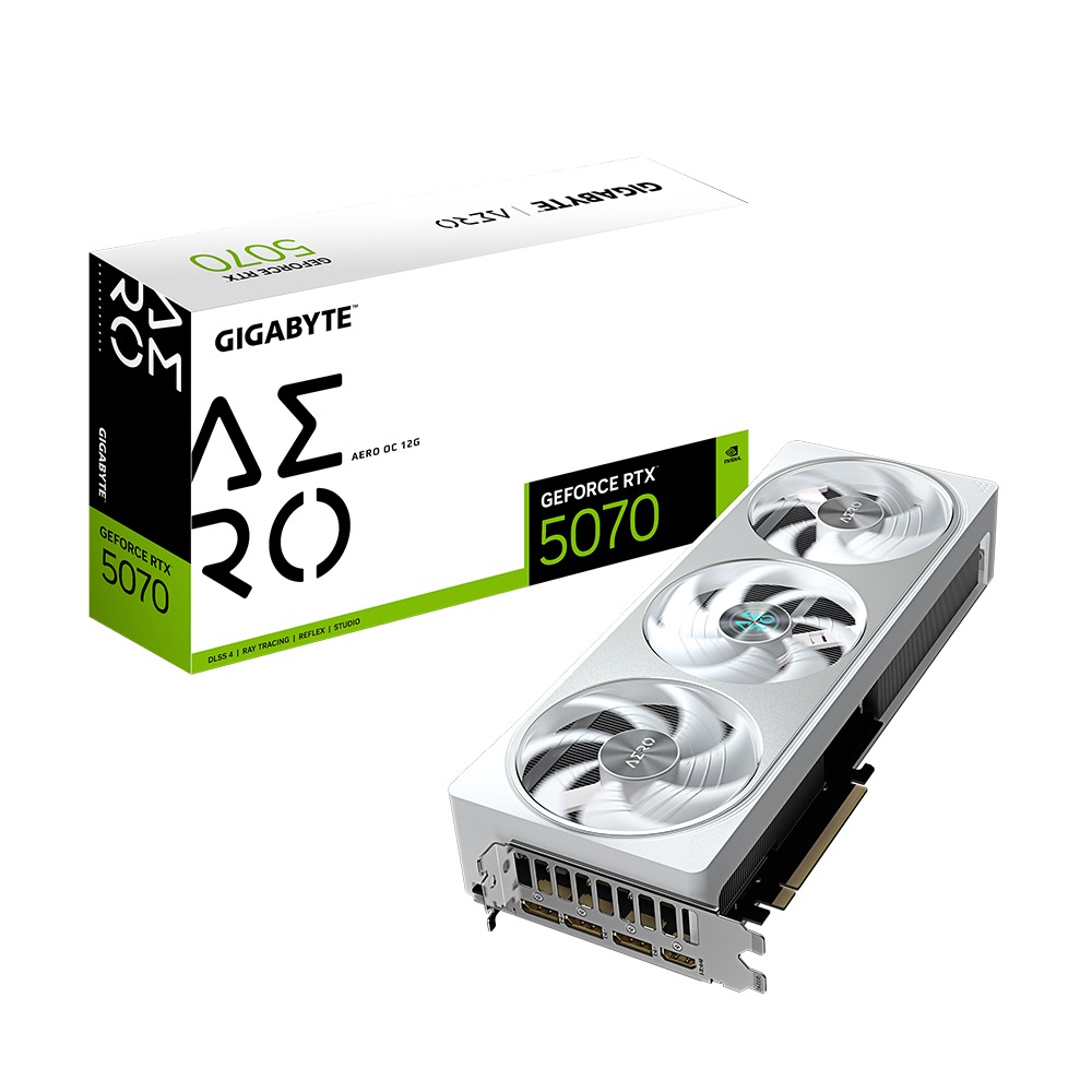 Gigabyte GeForce RTX 5070 AERO OC 12GB White Edition GDDR7 Graphics Card