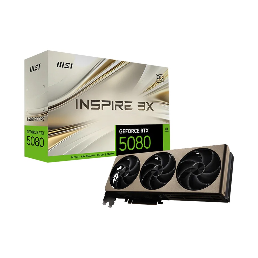 MSI Geforce RTX 5080 InSpire 3X OC Edition 16GB GDDR7 Graphic Card