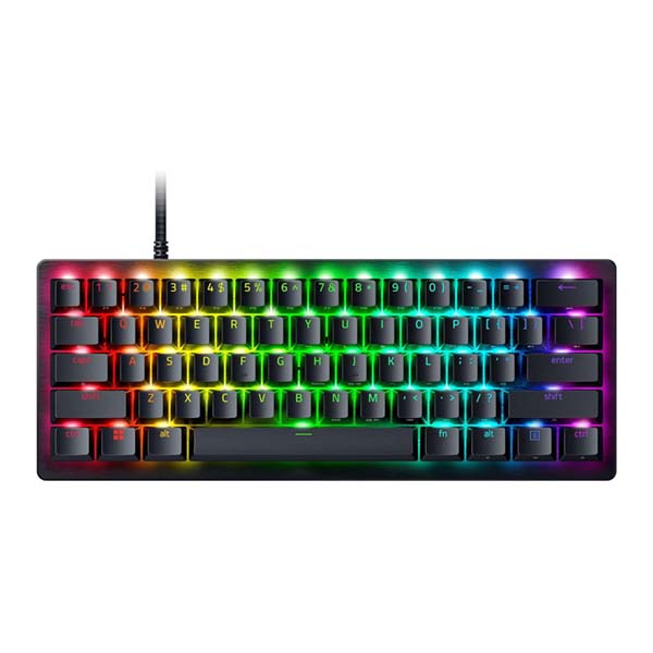 [NS016424] Razer Huntsman V3 Pro Mini 60% Gaming Keyboard: Analog Optical Switches, Rapid Trigger & Adjustable Actuation, Onboard Adjustments, Dual-Purpose Mod Keys - Black
