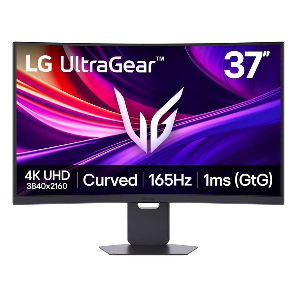 LG UltraGear™ 4K UHD Curved Gaming Monitor, 37'' VA Display Panel, 4K Resolution (3840 × 2160), 165Hz Refresh Rate, 1ms Response Time, HDMI 2.1/USB-C & Standard Ports, Built-in Speaker, AMD FreeSync™ Premium Pro, Adaptive Sync | 37G800A-B