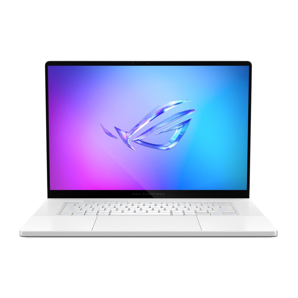 [NS033201] ASUS ROG Zephyrus G16 (GU605CX-QR099) Gaming Laptop, Intel Core Ultra 9-285H Processor, 64GB RAM, 1TB SSD, RTX 5090 24GB Graphics, 16" WQXGA OLED 240Hz Display, Backlit Chiclet Keyboard, Windows 11 Pro (License) - Platinum White