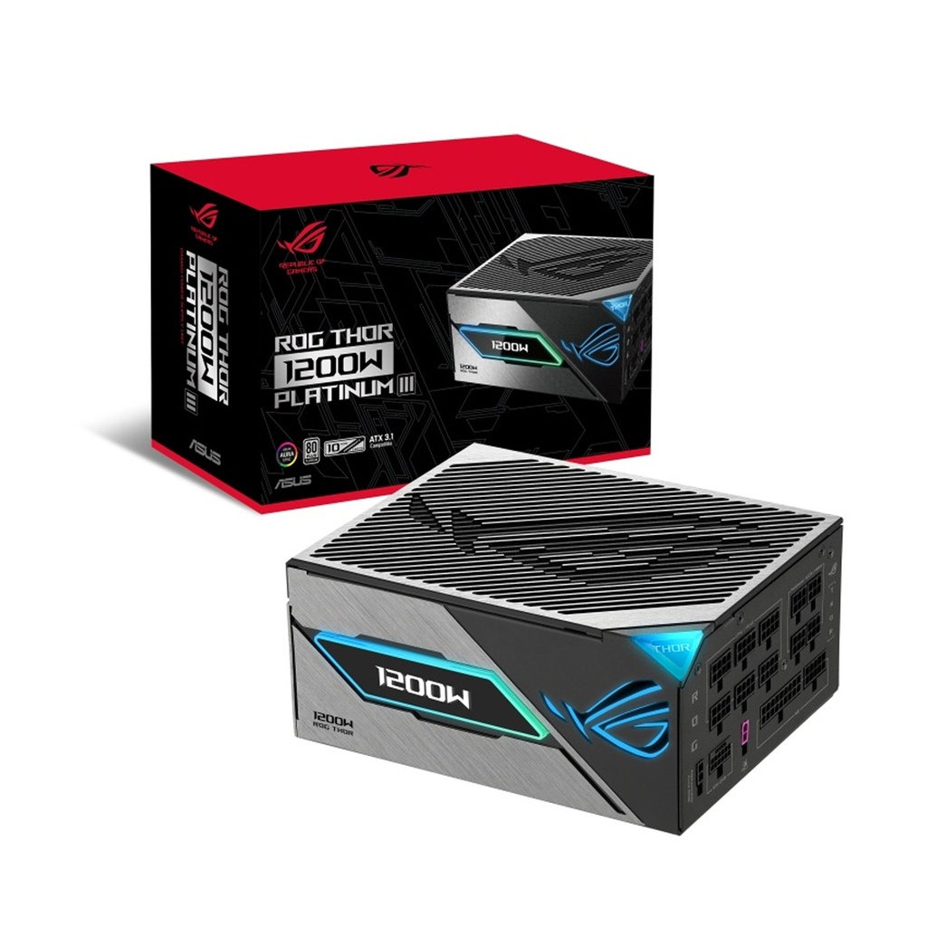 [NS030310] Asus ROG Thor 80PLUS PLATINUM III 1200W ATX 3.1 Compatible, Magnetic OLED Display Gaming Power Supply