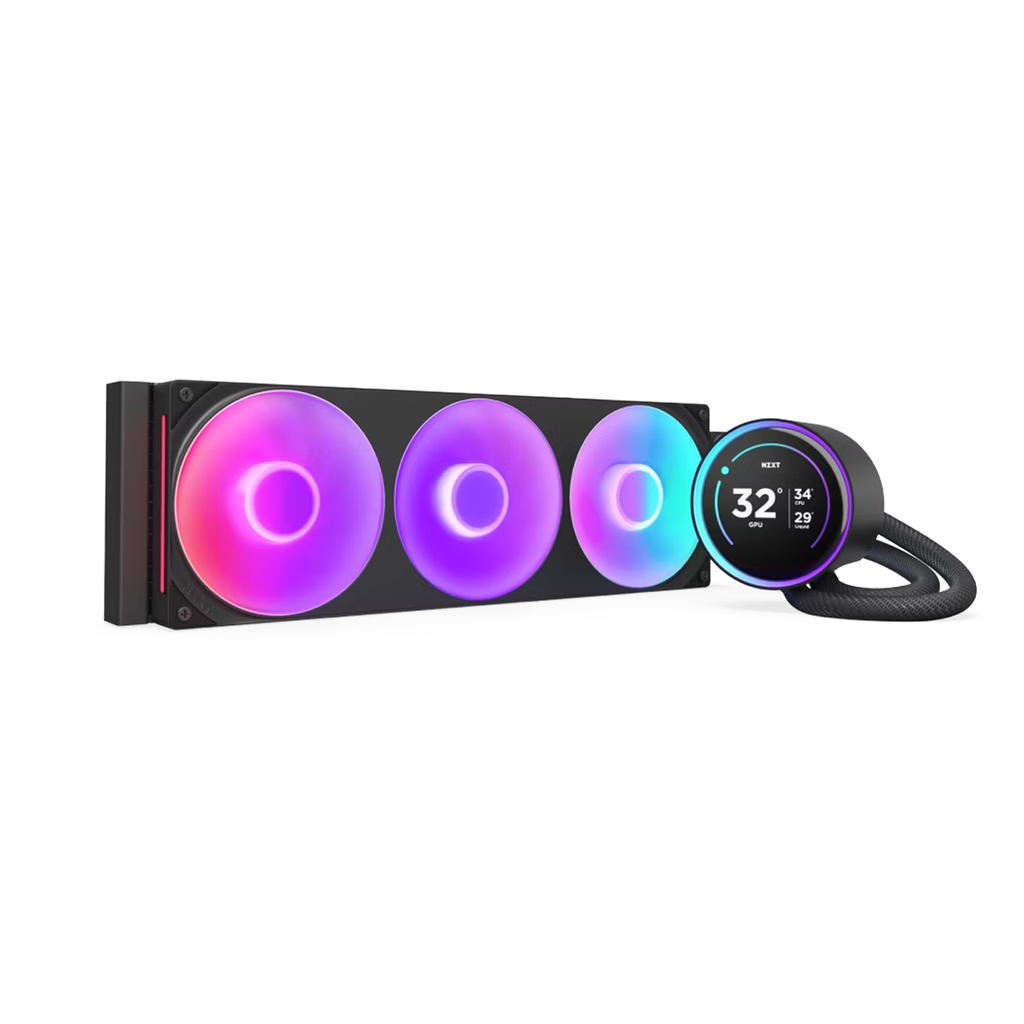 NZXT Kraken Elite 360 RGB With IPS LCD & RGB Core Single-Frame Fan 360MM AIO Liquid Cooler - Black
