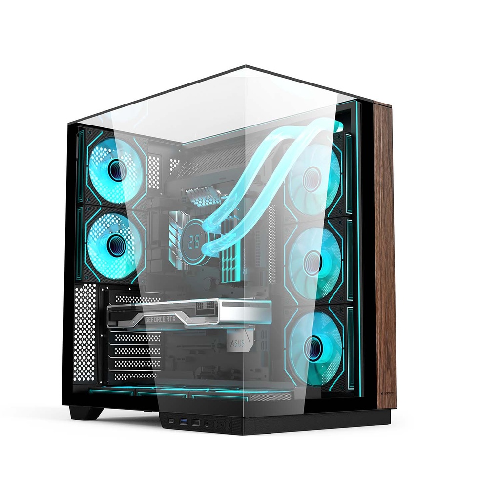 [NS030609] Acer V333 ATX Mid Tower Three Panel Front Top & Left Side Tempered Glass Case With 8 ARGB Fans - Black