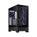Asus A31 Plus Mid Tower Front Side & Left Side Tempered Glass Panel Case With 4 Fan RGB - Black