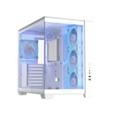 Asus A32 PLUS Mid Tower Steel / ABS Plastic Fornt & Left Side Tempered Glass Side Panel ABS Plastic Case With 4 ARGB Fans -White