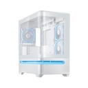 Asus Prime AP202 Mid Tower Fornt & Left Side Tempered Glass Panel Case With 3 ARGB Fans - White
