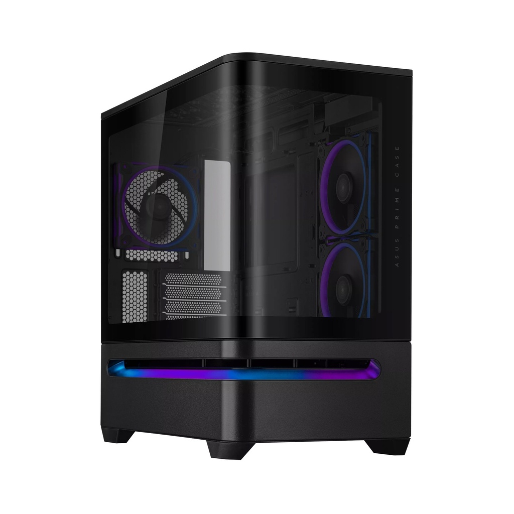 [NS031062] Asus Prime AP202 Mid Tower Fornt & Left Side Tempered Glass Panel Case With 3 ARGB Fans-Black