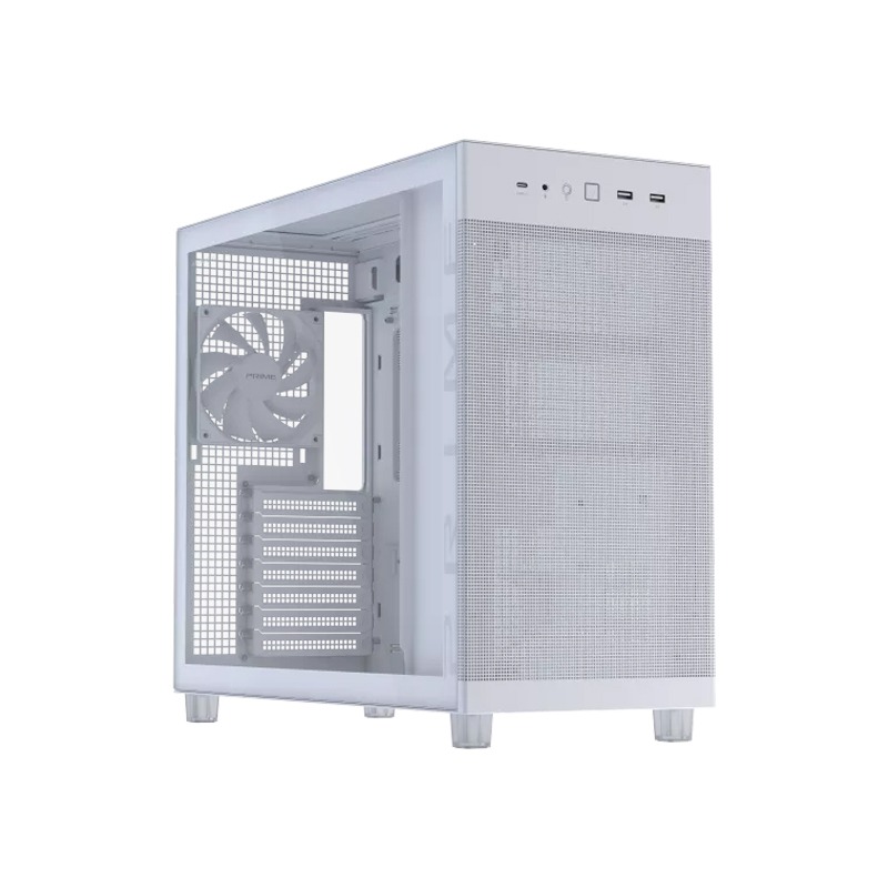 [NS031381] Asus Prime AP303 Mid Tower Mesh Steel Tempered Glass ABS Plastic Case With 1 Fans - White