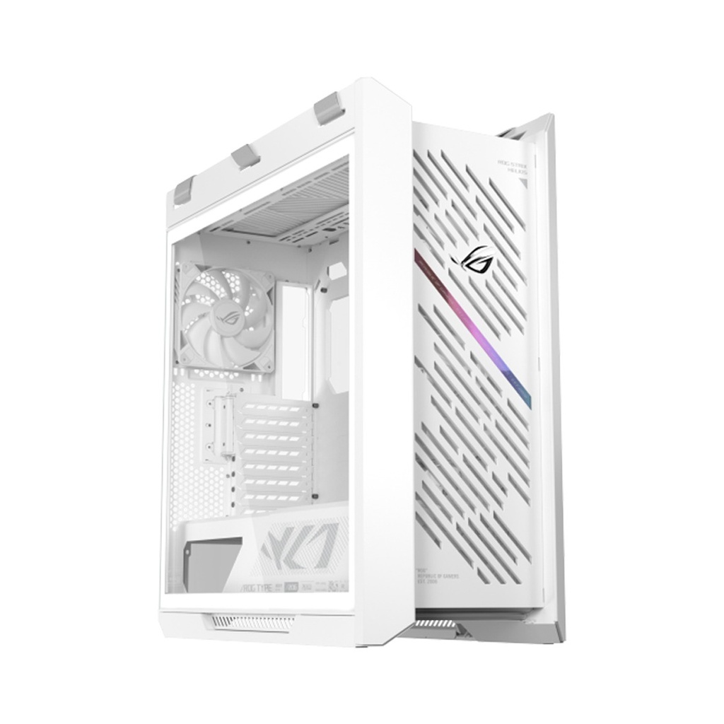 Asus Rog Strix Helios II GX601S EATX Mid-Tower Aluminum Frame Fornt & Left Side Tempered Glass Panel Case - White