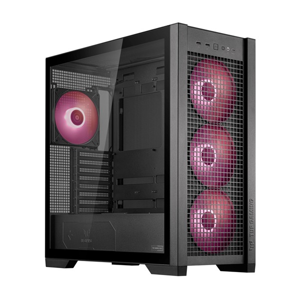[NS015541] ASUS Tuf Gaming GT302 ARGB ATX Mid Tower Case Left Side Tempered Glass 4x ARGB Fans - Black