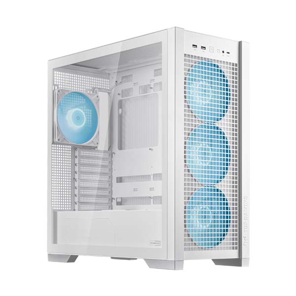 [NS015540] ASUS Tuf Gaming GT302 ARGB ATX Mid Tower Case Left Side Tempered Glass 4x ARGB Fans - White