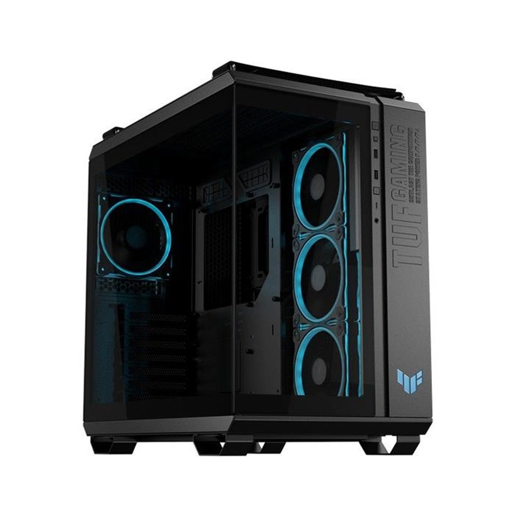 Asus Tuf Gaming GT502 Horizon Mid Tower Two Panel Front & Left Side Tempered Glass Case with 4 ARGB Fans - Black